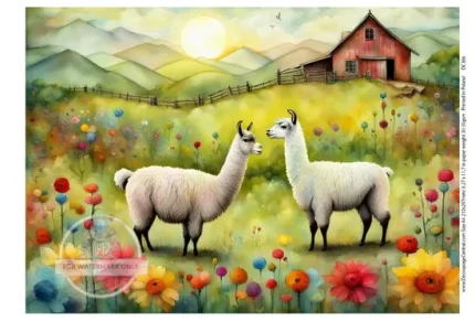 Llama Love Rice Paper Decoupage Central