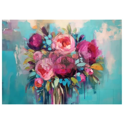 Burst of Color A1 Decoupage Fiber Paper ReDesign with Prima