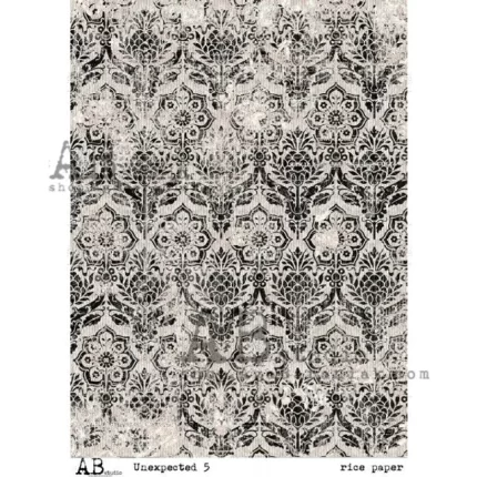 Black Damask Pattern (#0084) Rice Paper- AB Studios
