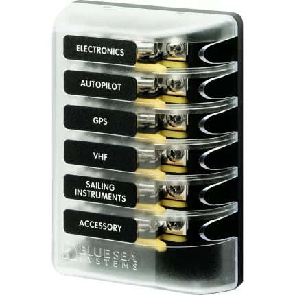 Blue Sea 5018 ST Glass Fuse Block w/out Negative Bus 6 Circuit [5018]