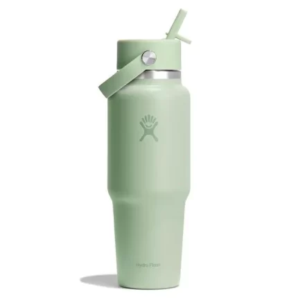 32 oz Wide Mouth Travel Bottle with Flex Straw Cap Aloe