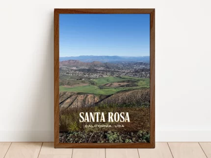 Santa Rosa Retro Wall Art California USA