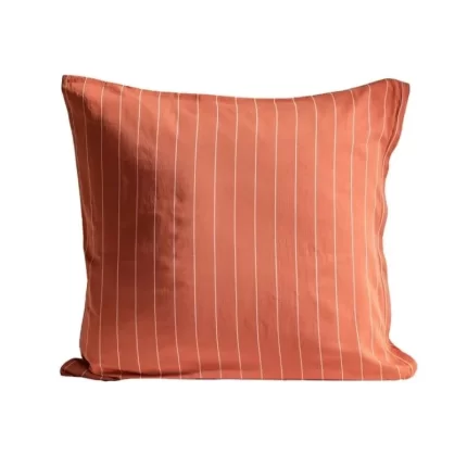 Striped European Pillowcase 60x60cm in sienna