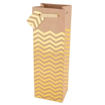 Cakewalk Kraft & Gold Wine Bag (1CT)