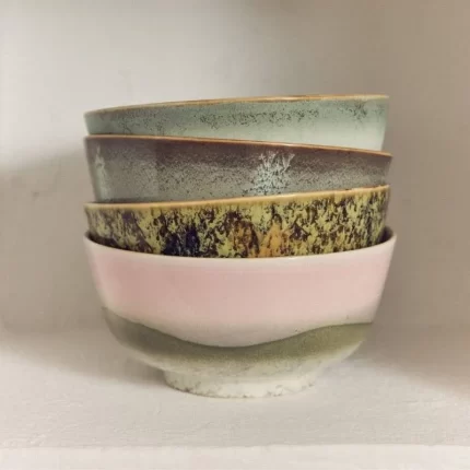 70's Ceramics Ramen Bowl set of 2 in ascend