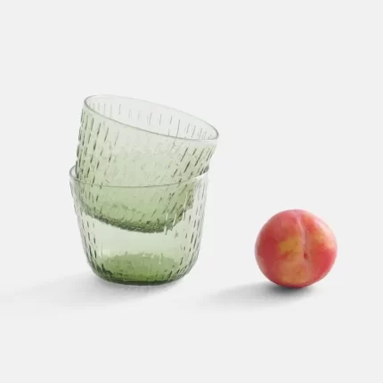 Syksy Glass Tumbler 220ml in olive Set of 2