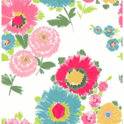 4081-26326 | Happy Essie Pink Painterly Floral Pink A-Street Prints Wallpaper